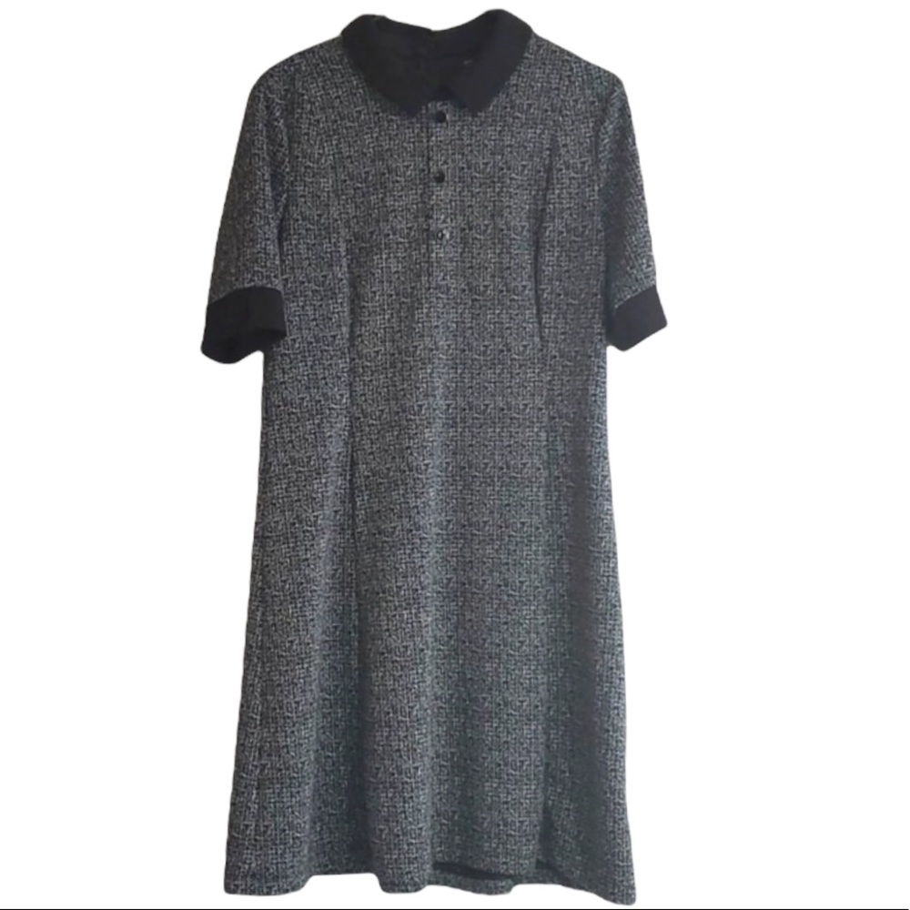 Enfocus Studio Zipper Closure Black Collar Midi Dress Size 12